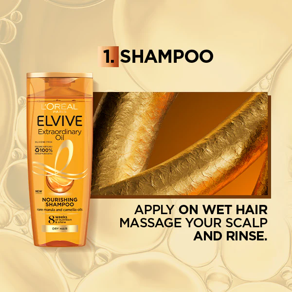 L’Oréal Paris Elvive Extraordinary Oil Nourishing Shampoo For Normal Hair With Tendency To Dry - Image 3