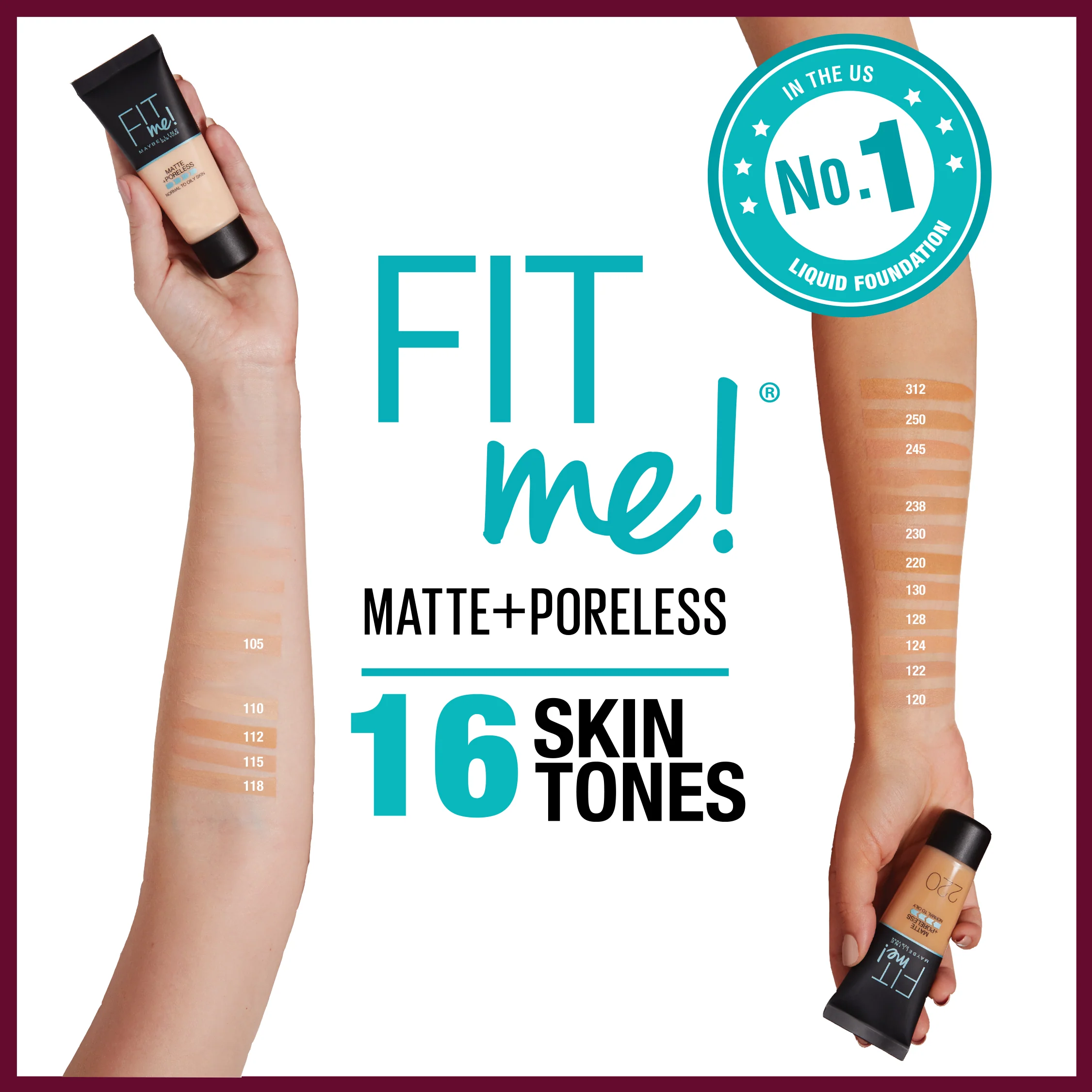 Maybelline New York Fit Me Matte Poreless Liquid Foundation Ideal For Normal To Oily Skin - Image 3